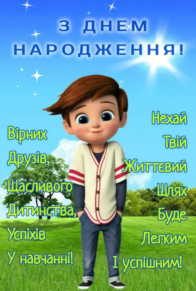Привітання похресника з днем народження
