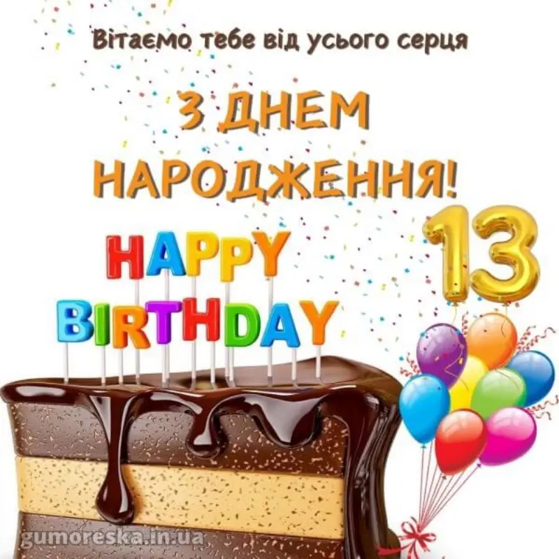 Привітання з днем народження хлопчику 13 років