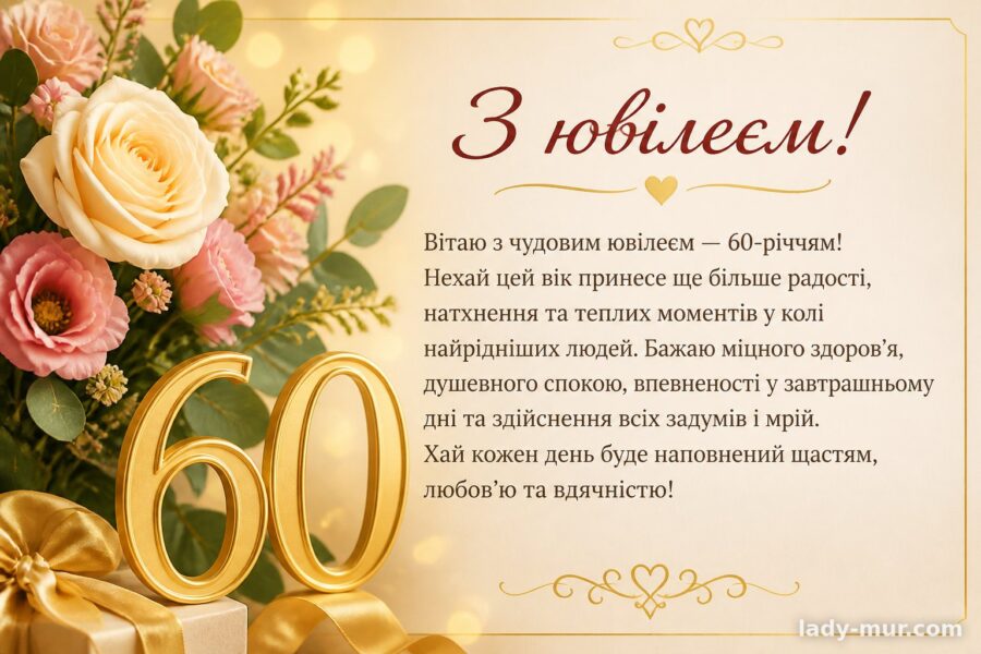 Ювілей 60 років жінці, шуточне