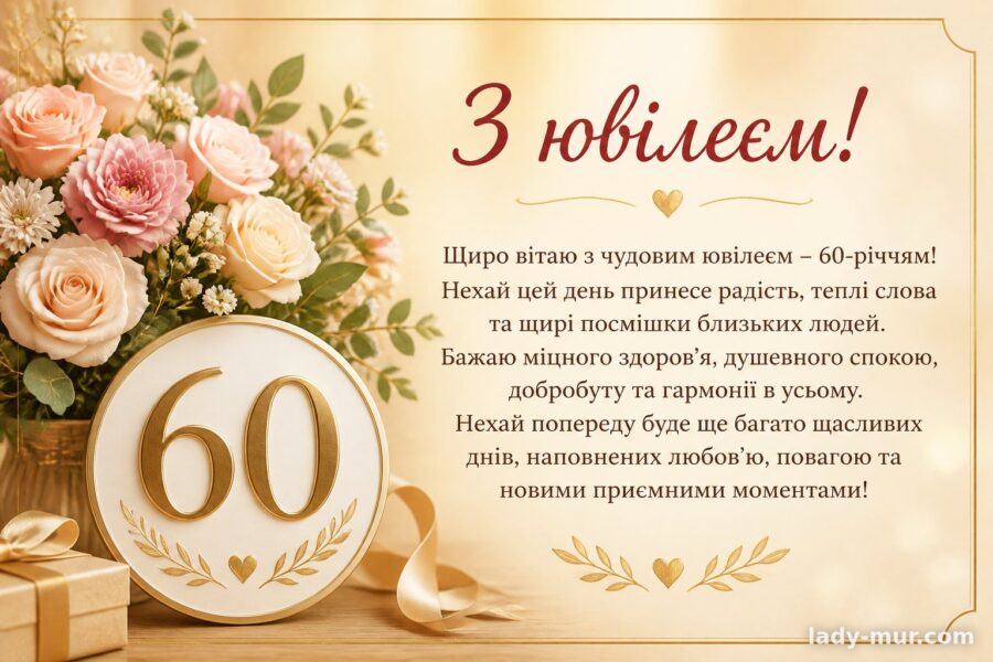 Красиві привітання з 60 річчям