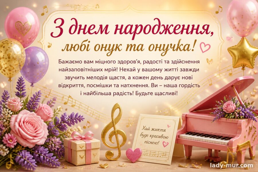 Музичне привітання з днем народження для внучки