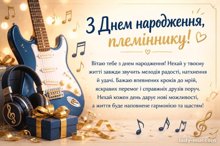 Музичне привітання з мелодією у словах