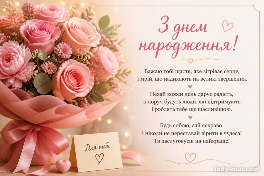 Привітання дівчини з днем народження