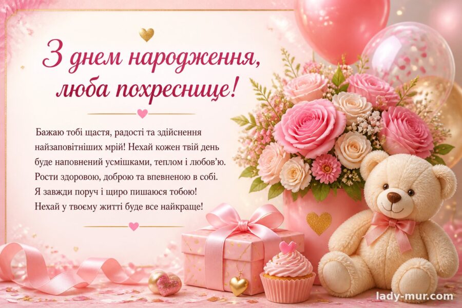 Привітання похресниці з днем народження