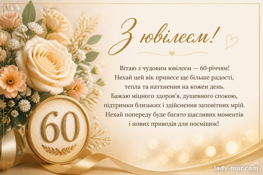 Привітання з 60-річчям чоловікові