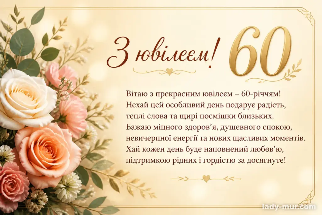 Привітання з 60-річчям своїми словами