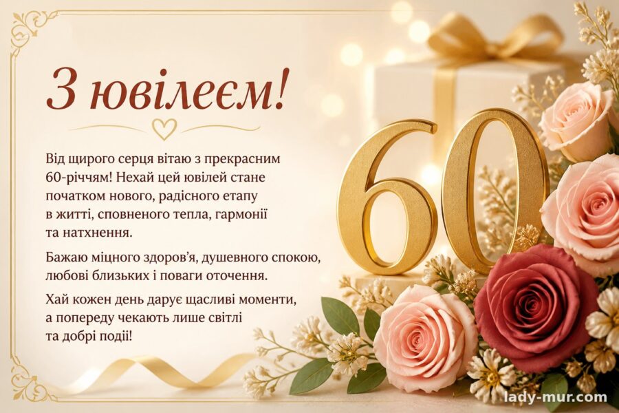 Привітання з 60 річчям жінці