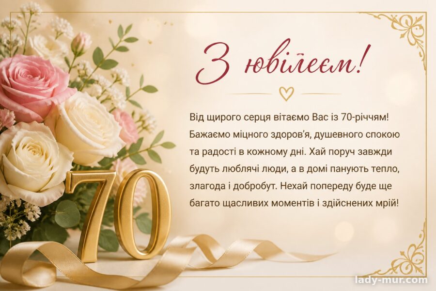 Привітання з 70-річчям у віршах