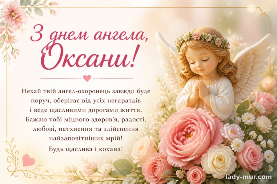 Привітання з днем ангела Оксана