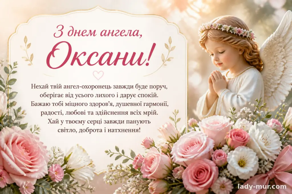 Привітання з днем ангела Оксани