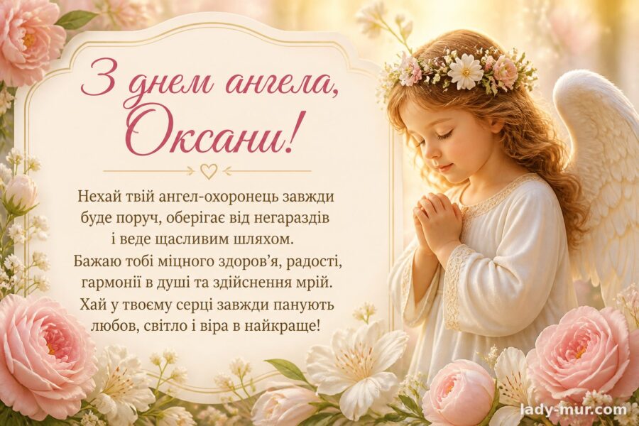 Привітання з днем ангела Оксани картинки