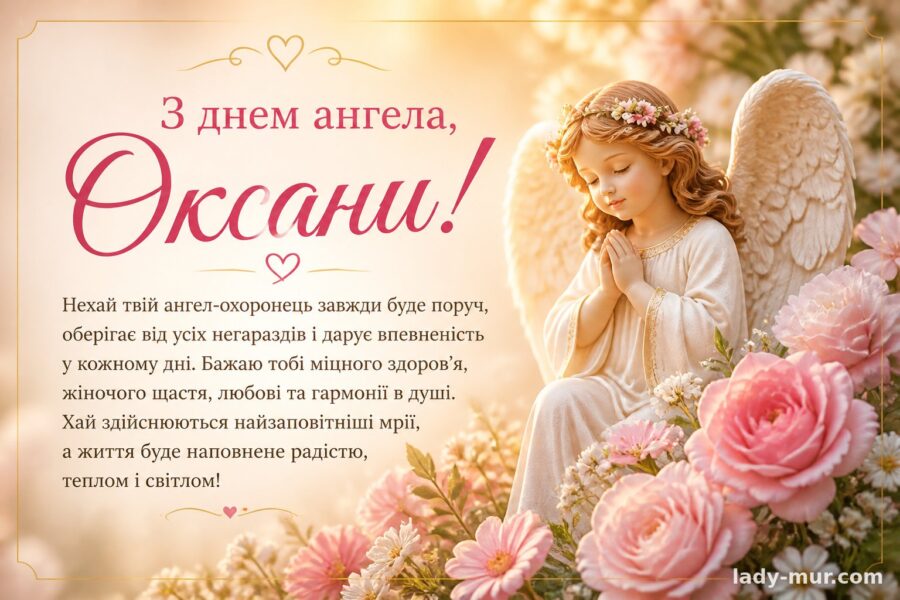 Привітання з днем ангела Оксани своїми словами