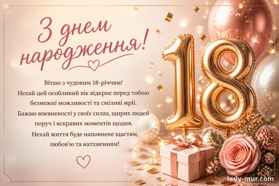 Привітання з днем народження 18 років