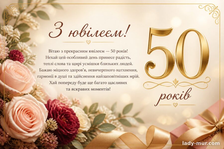 Привітання з днем народження 50 років