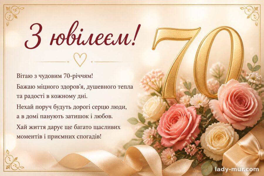 Привітання з днем народження 70 років