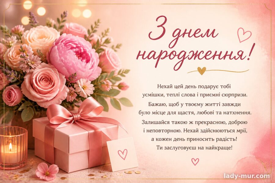 Привітання з днем народження дівчині