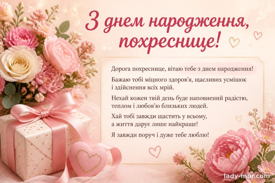 Привітання з днем народження хрещену