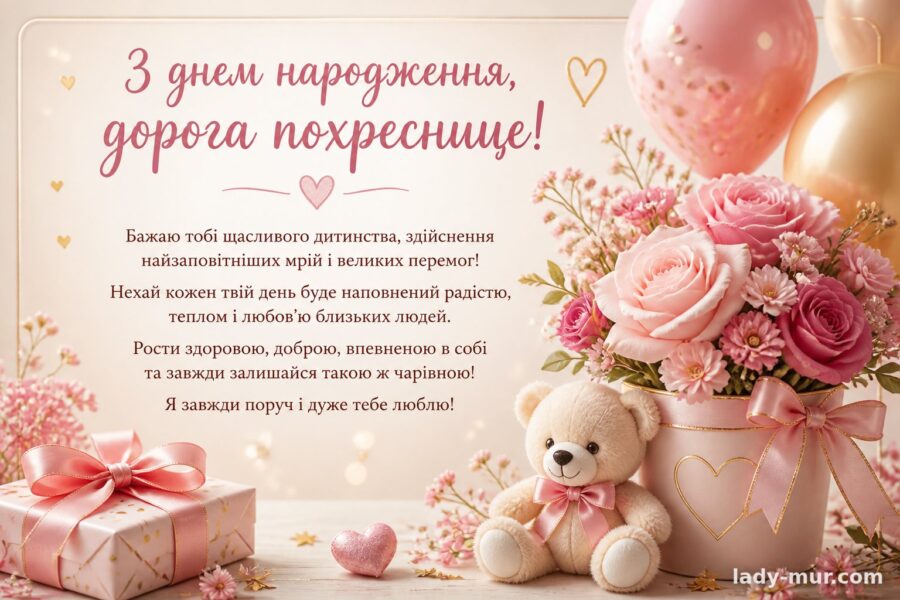 Привітання з днем народження хресній