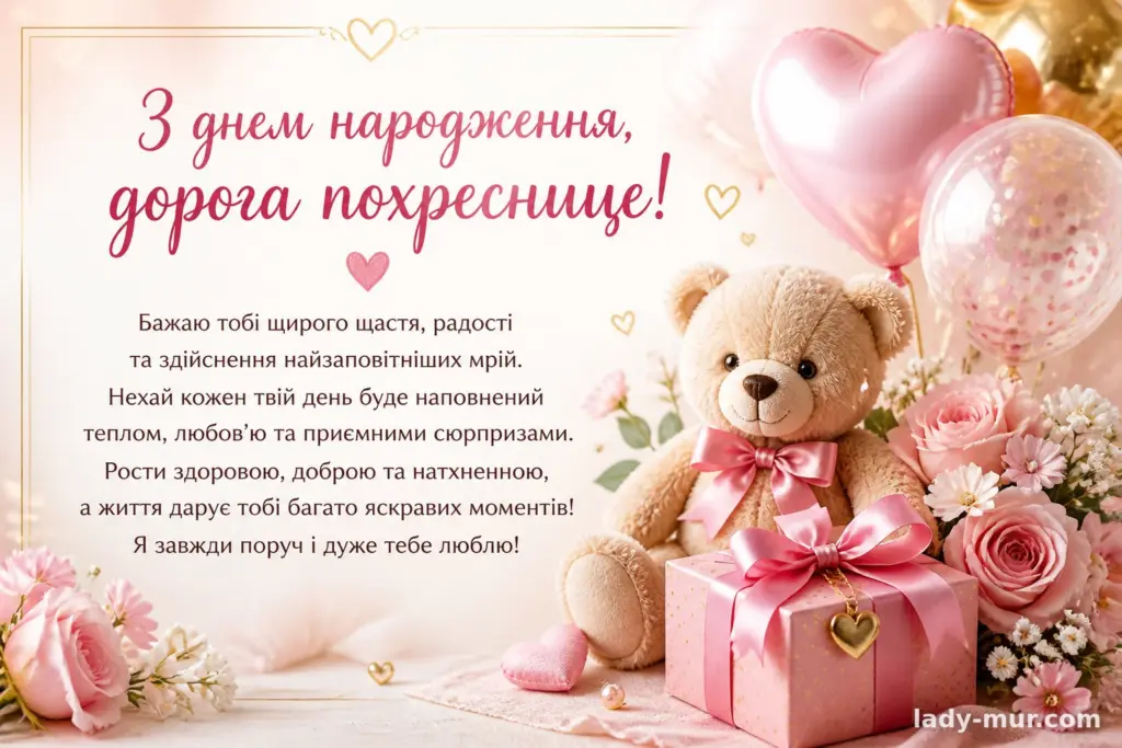 Привітання з днем народження похресниці