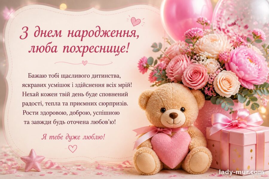 Привітання з днем народження похресниці своїми словами до сліз