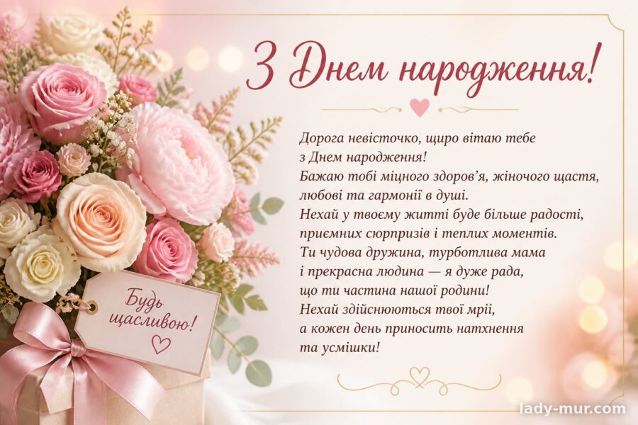 Привітання з днем народження свекрухи (офіційне)
