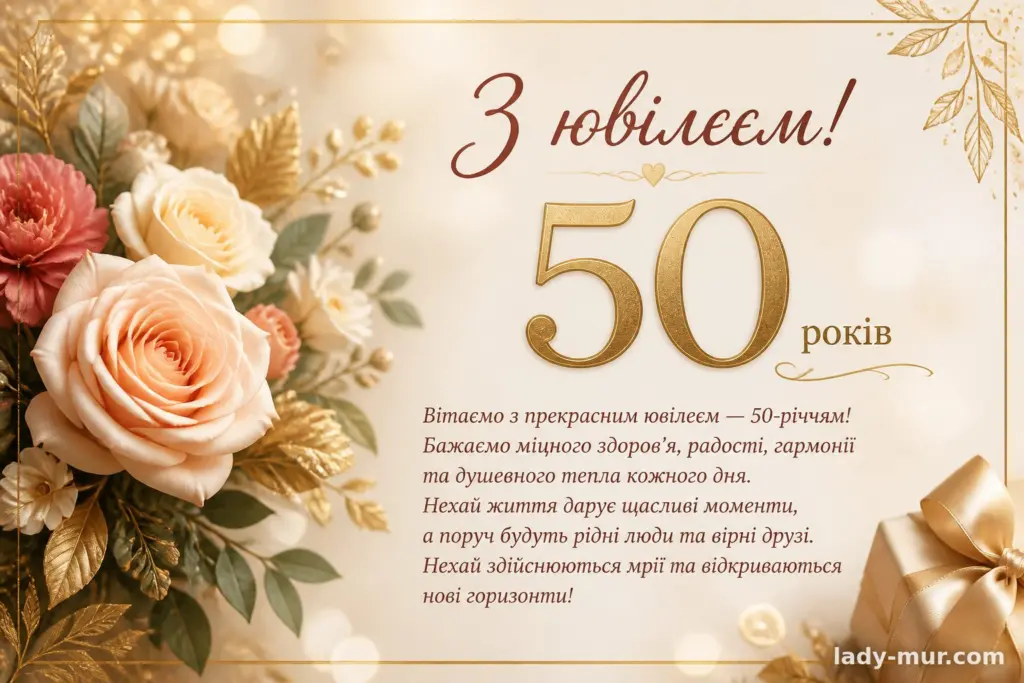 Привітання з ювілеєм 50 років