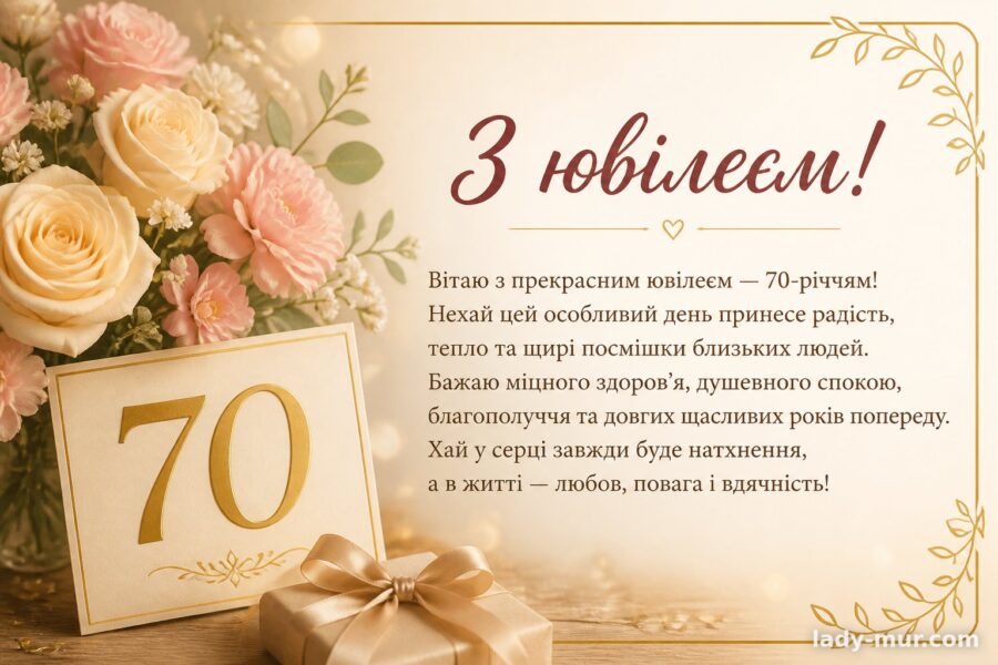 Привітання з ювілеєм 70 років