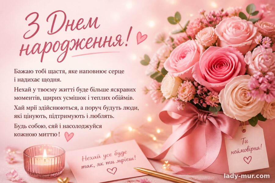 Сучасні привітання з днем народження дівчині